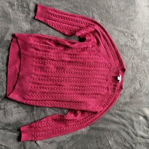 Athleta Women's Cable Knit Sweater - red